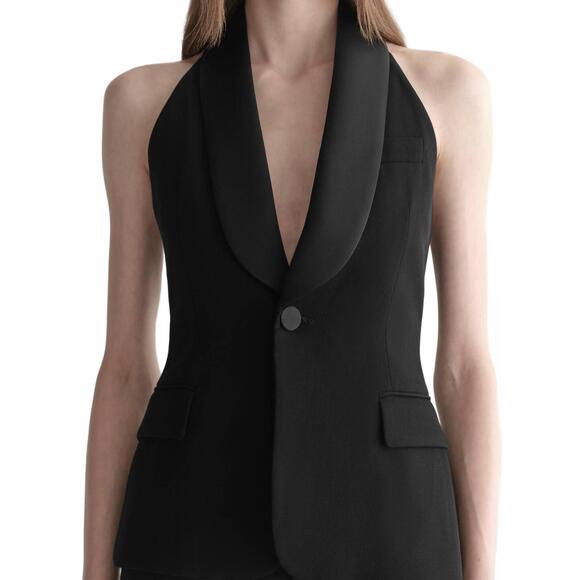 NEW A.L.C. payton tuxedo vest in black